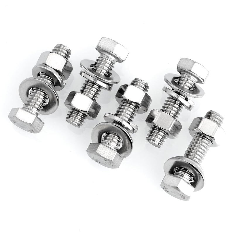 MYWISH (10 Sets) 5/16-18x1-1/4 Hex Head Assorted Screws Nuts and Bolts with Flat & Lock Washers, 304 Stainless Steel 18-8, Fully Threaded, 5/16 Bolt Metric Bolt Assortment - Image 3